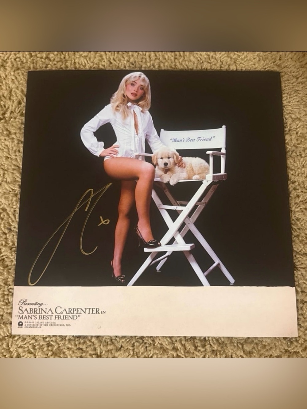Sabrina Carpenter Man’s Best Friend Signed Vinyl INSERT**